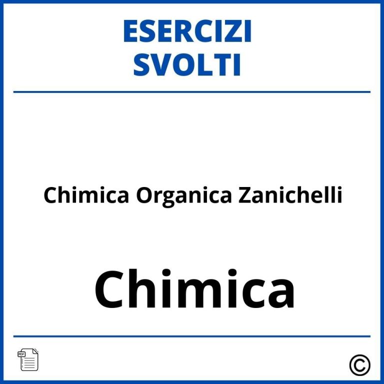 Esercizi Chimica Zanichelli PDF Svolti Soluzioni