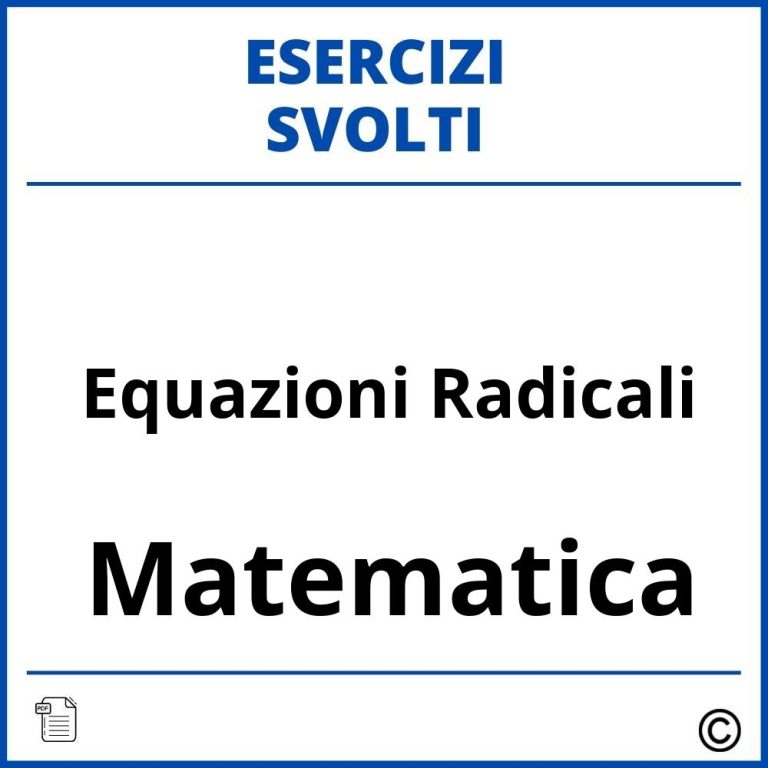 Esercizi Radicali Soluzioni Svolti PDF