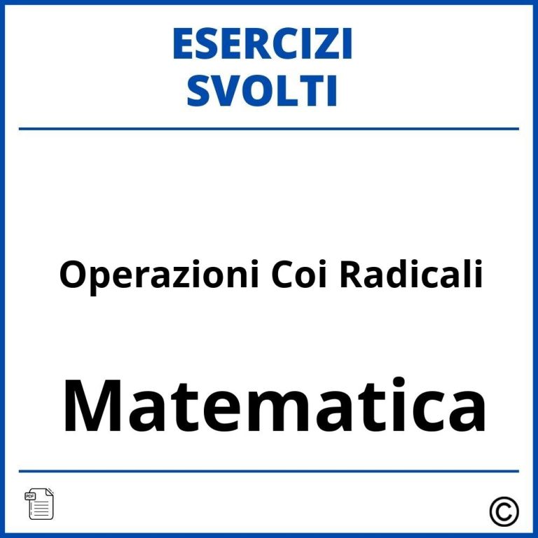 Esercizi Operazioni Con Gli Insiemi PDF Svolti Soluzioni