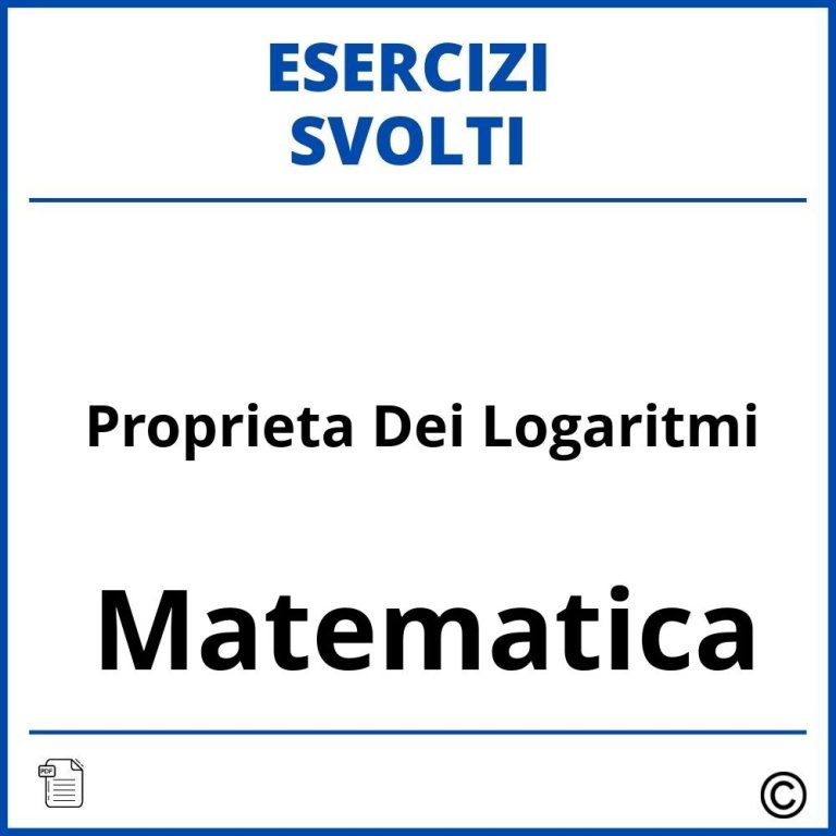 Esercizi Logaritmi Ed Esponenziali Svolti Soluzioni PDF