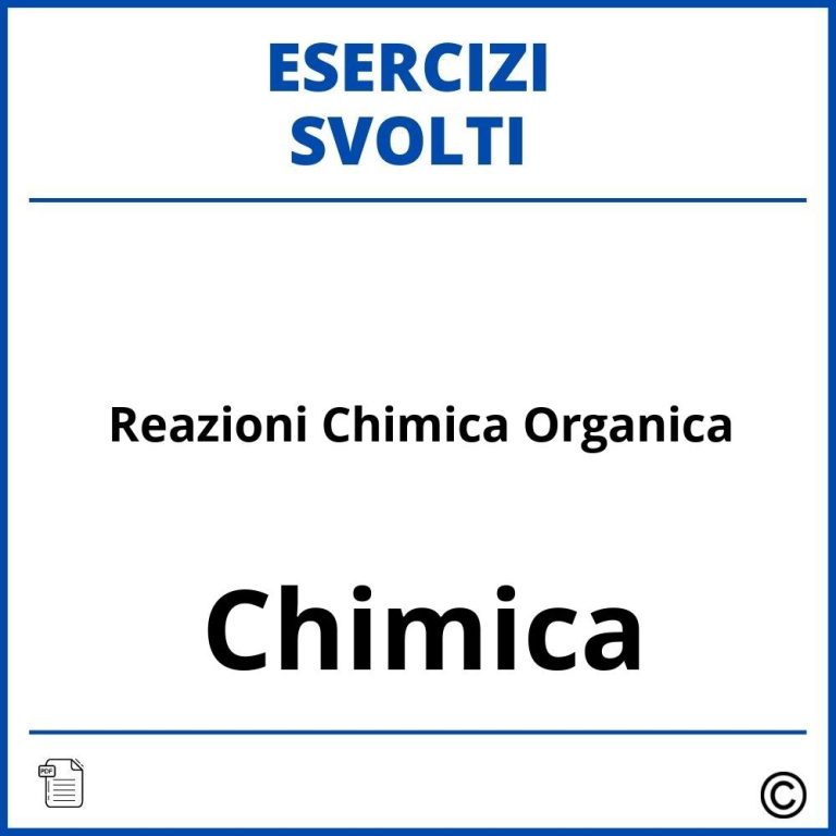 Esercizi Chimica Organica PDF Svolti Soluzioni