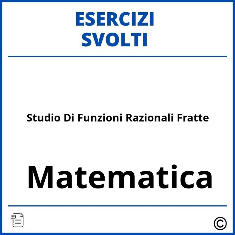 Esercizi Studio Di Funzioni Svolti Soluzioni PDF